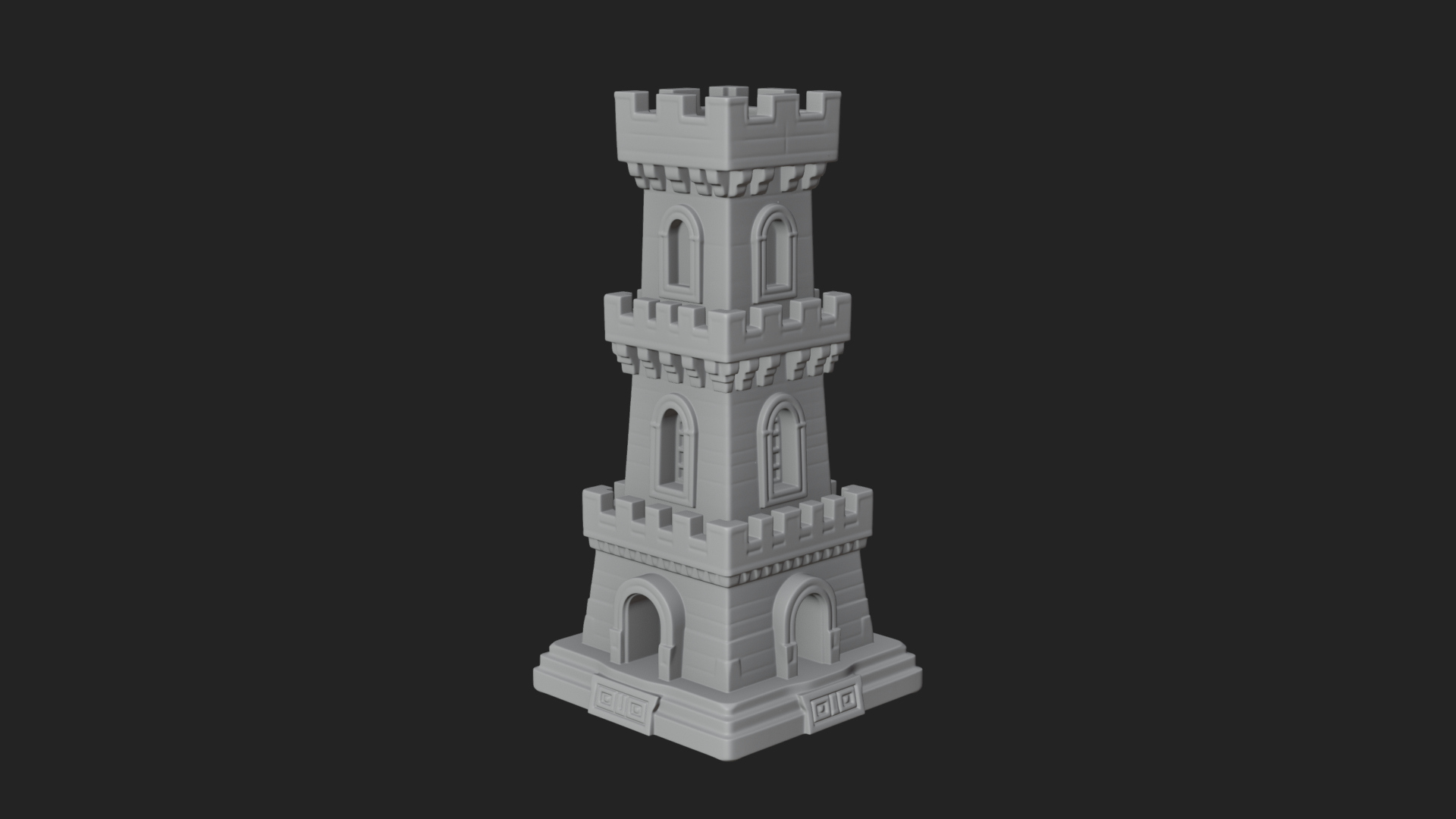 Castle Rook Chess Tower Design 39 3D Print Model 3D Model
