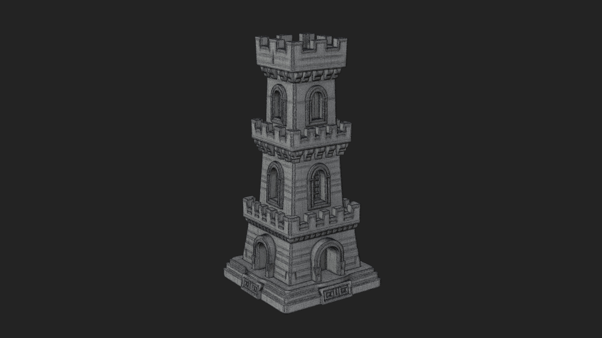 Castle Rook Chess Tower Design 39 3D Print Model 3D Model
