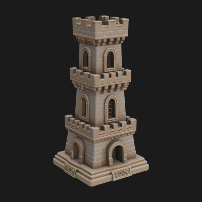 Castle Rook Chess Tower Design 39 3D Print Model