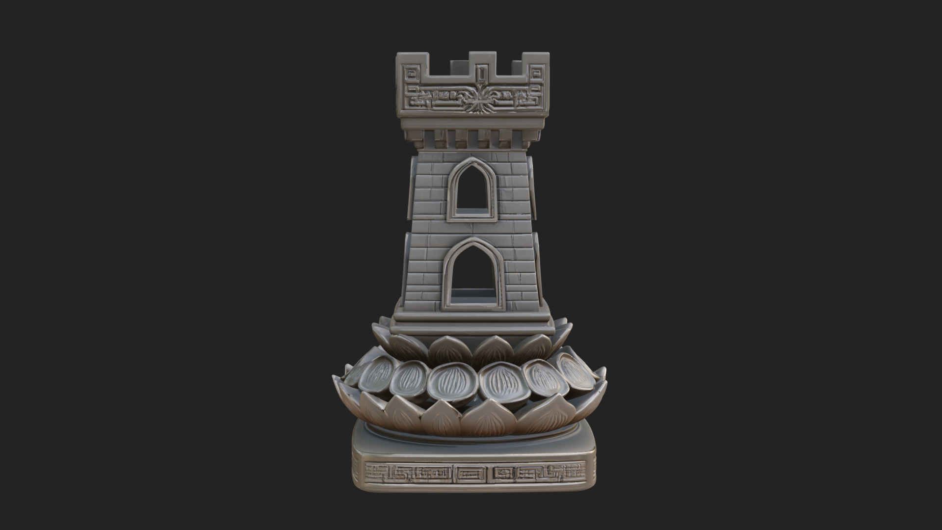Castle Rook Chess Tower Design 4 3D Print Model 3D Model