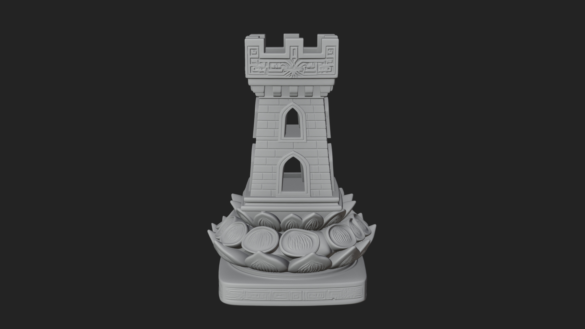 Castle Rook Chess Tower Design 4 3D Print Model 3D Model