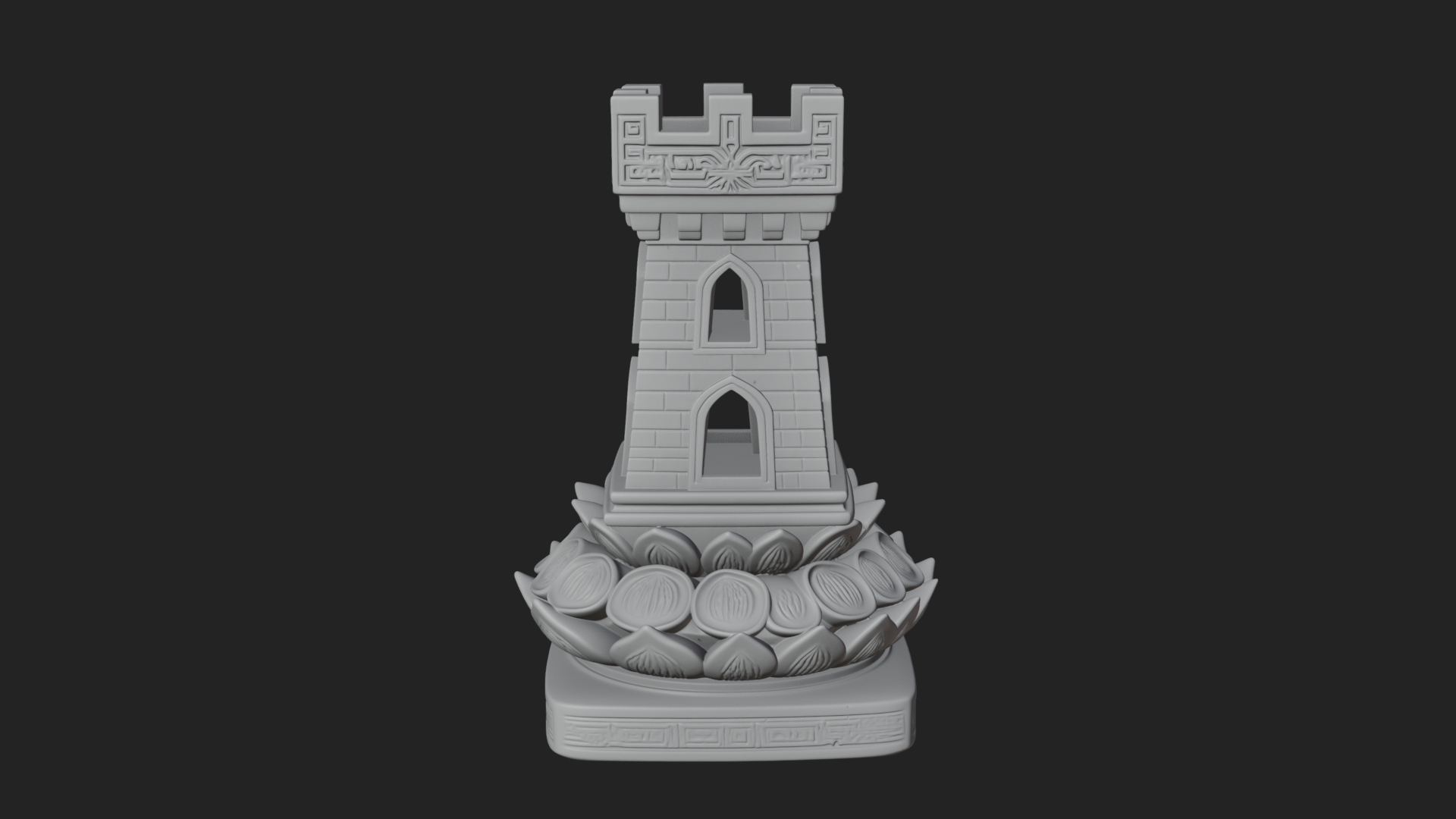 Castle Rook Chess Tower Design 4 3D Print Model 3D Model