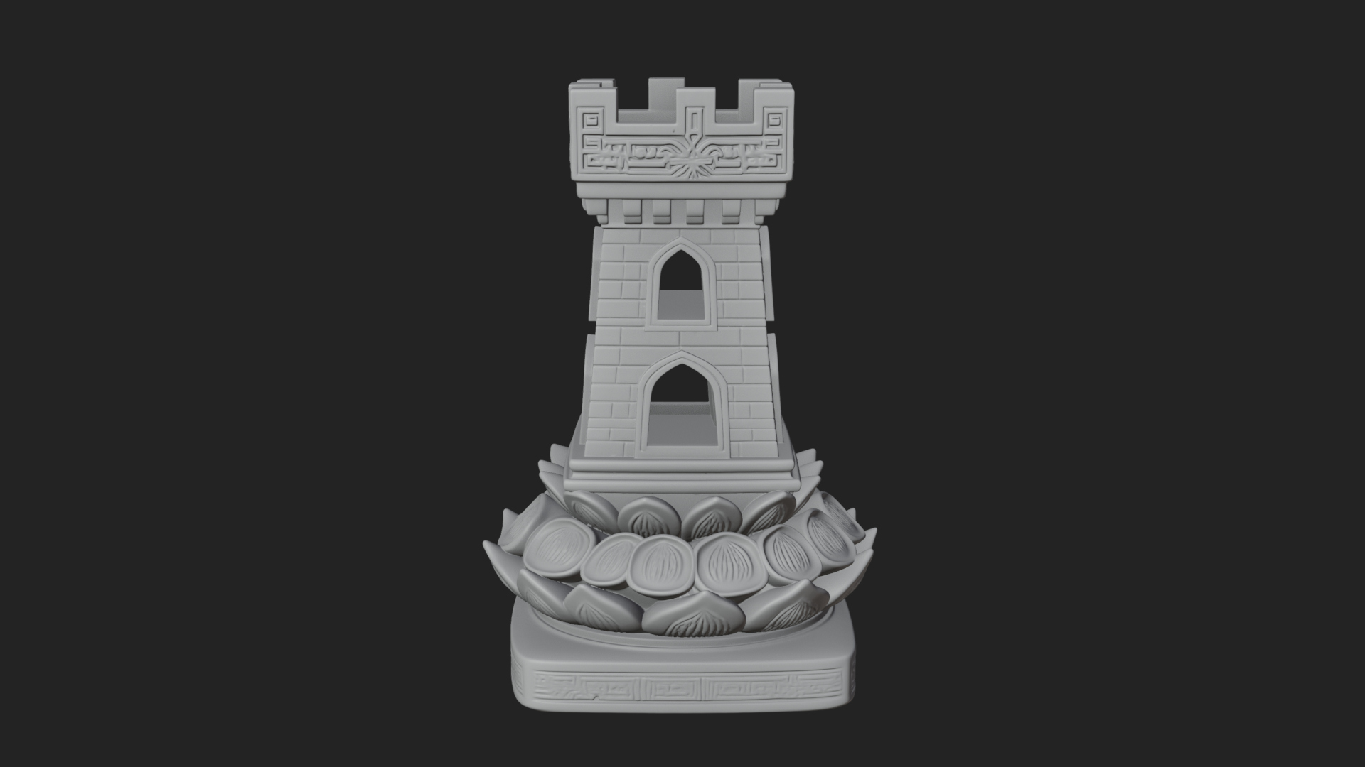 Castle Rook Chess Tower Design 4 3D Print Model 3D Model