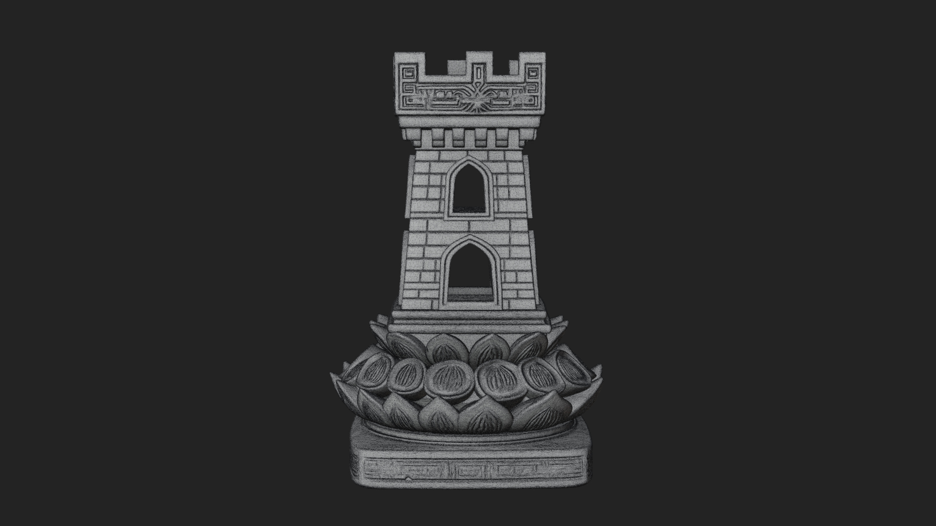 Castle Rook Chess Tower Design 4 3D Print Model 3D Model