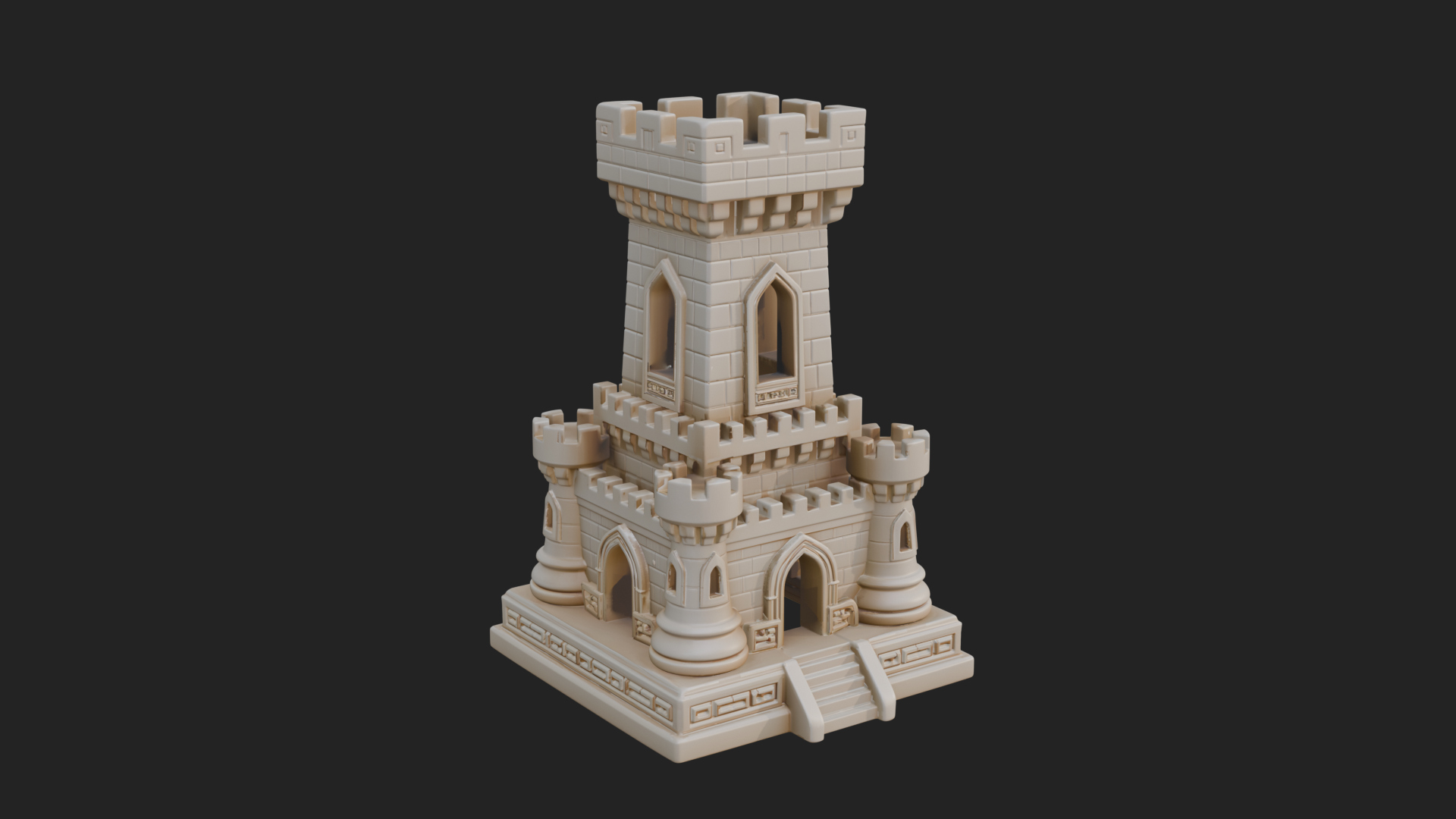 Castle Rook Chess Tower Design 40 3D Print Model 3D Model