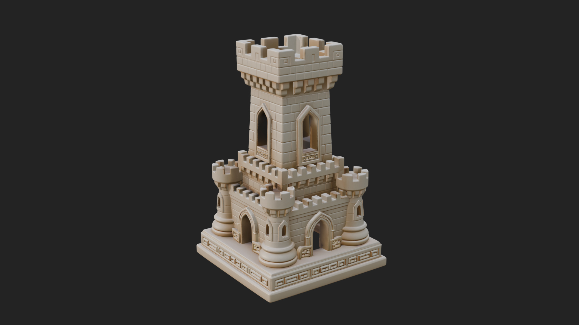 Castle Rook Chess Tower Design 40 3D Print Model 3D Model