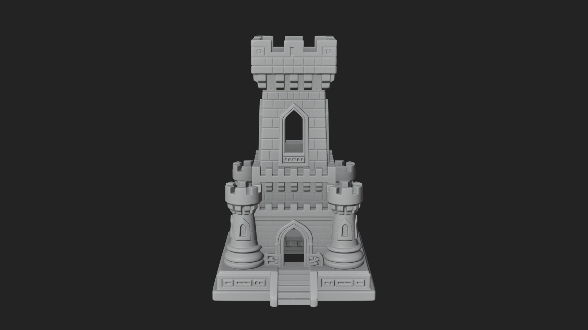 Castle Rook Chess Tower Design 40 3D Print Model 3D Model