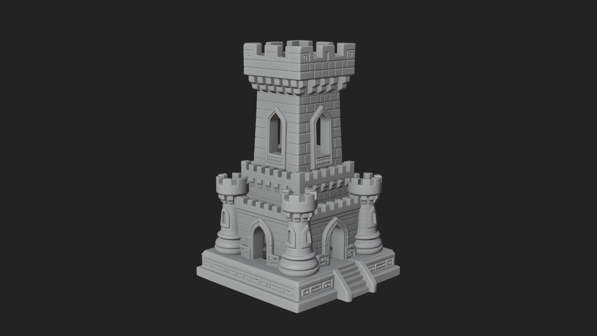 Castle Rook Chess Tower Design 40 3D Print Model 3D Model