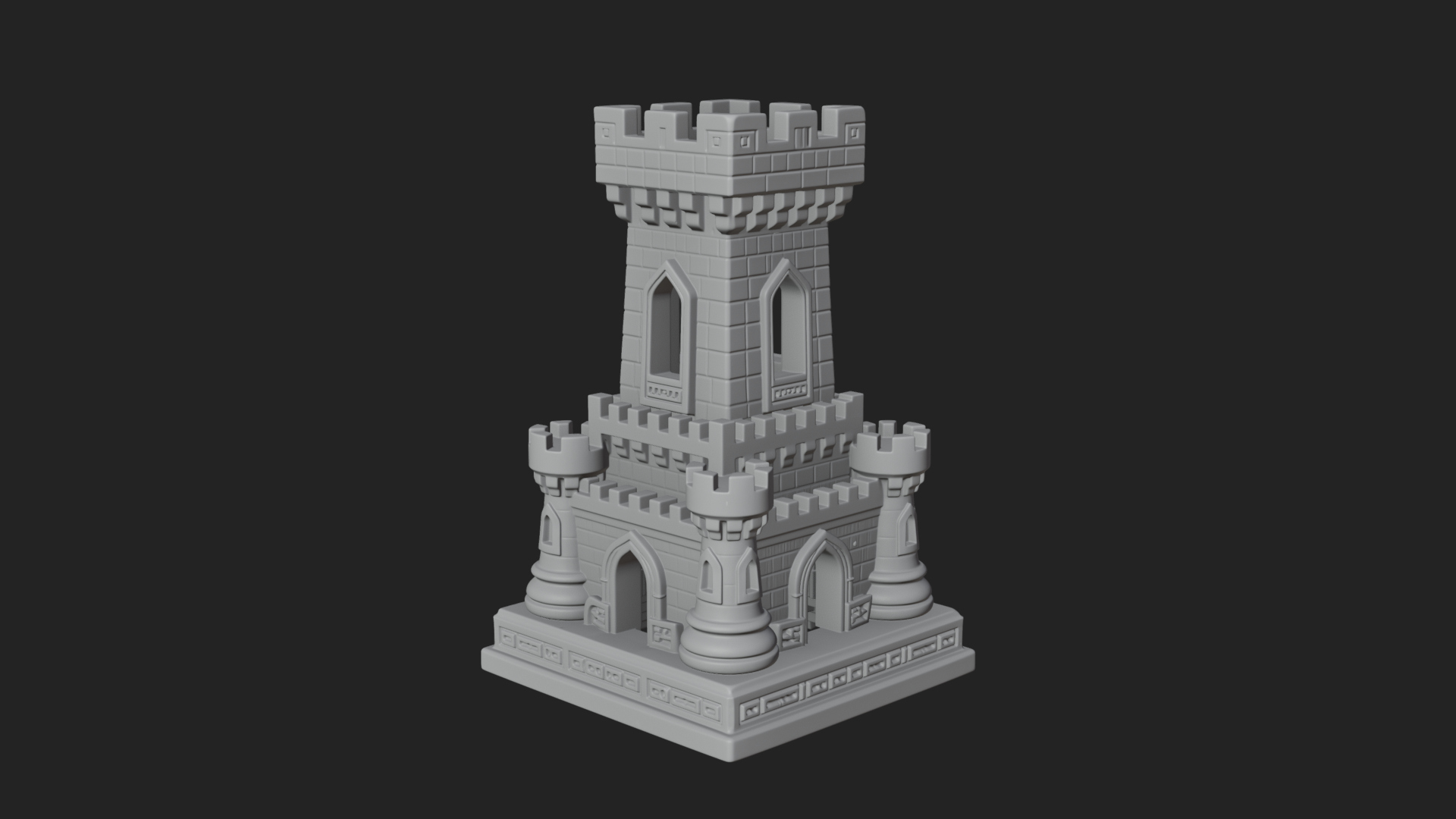 Castle Rook Chess Tower Design 40 3D Print Model 3D Model