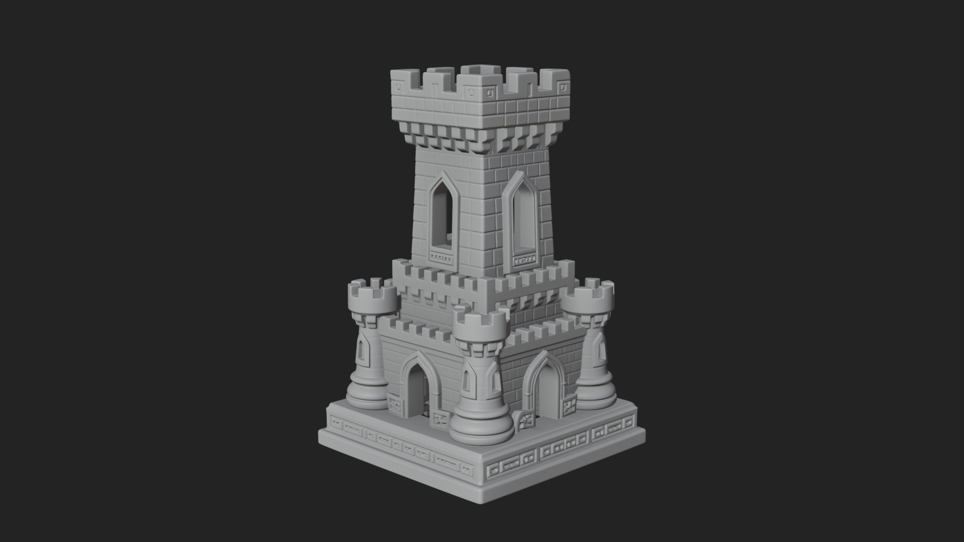 Castle Rook Chess Tower Design 40 3D Print Model 3D Model