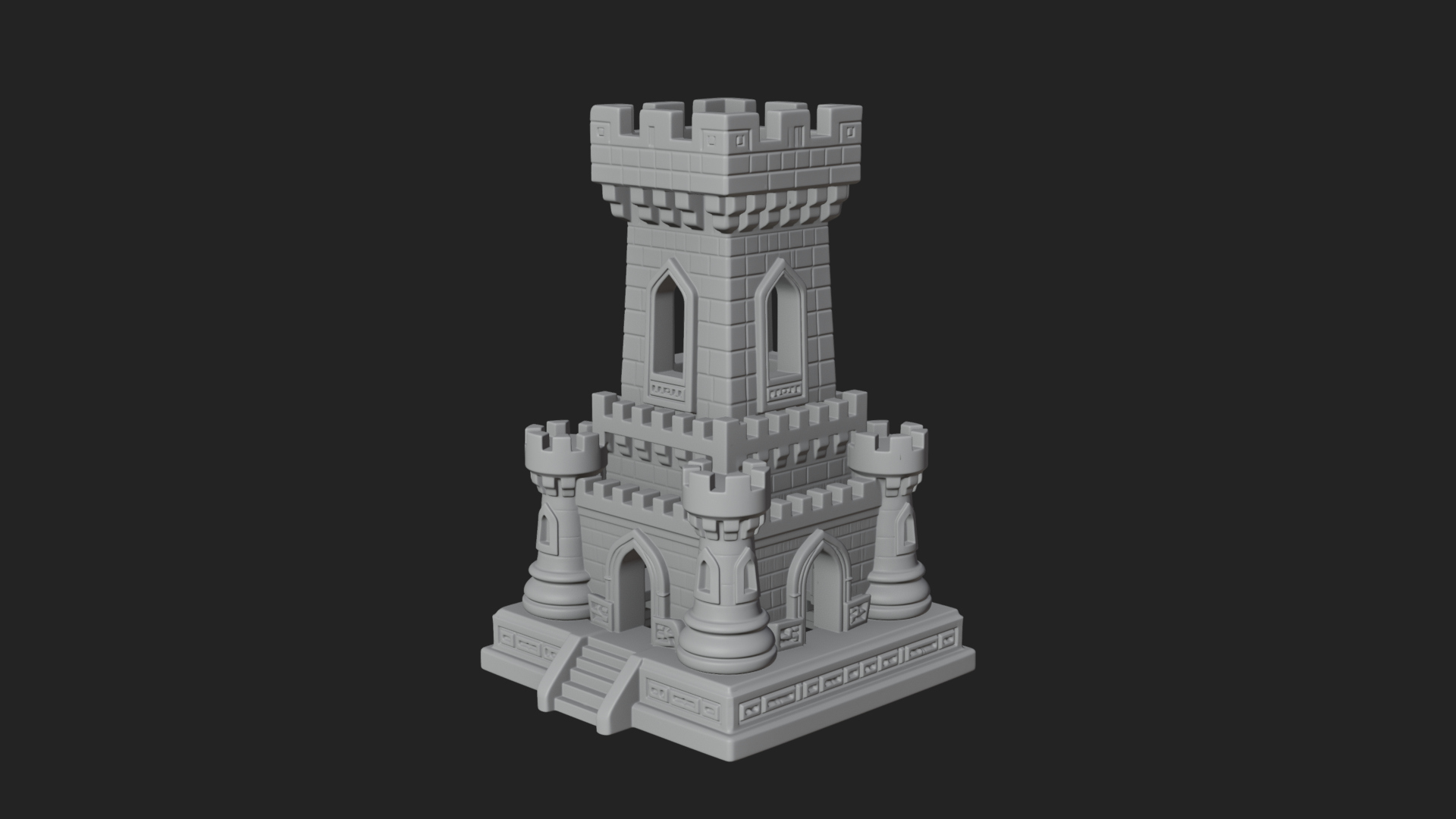 Castle Rook Chess Tower Design 40 3D Print Model 3D Model