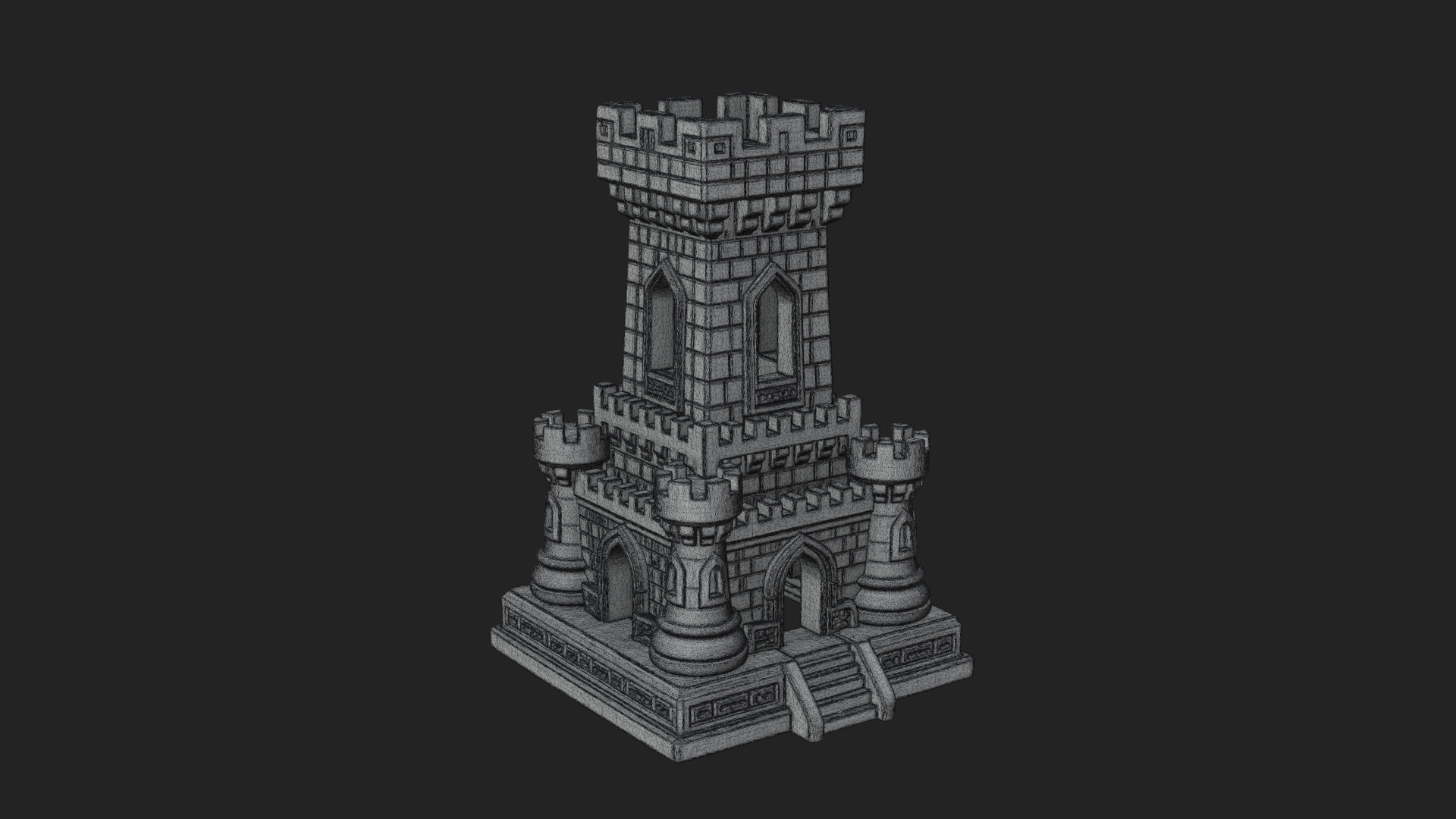 Castle Rook Chess Tower Design 40 3D Print Model 3D Model