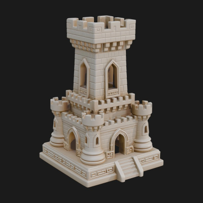 Castle Rook Chess Tower Design 40 3D Print Model