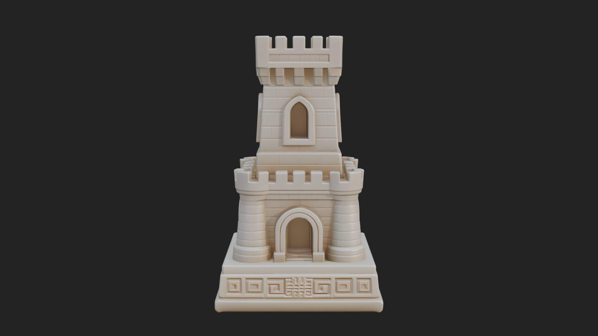 Castle Rook Chess Tower Design 5 3D Print Model 3D Model