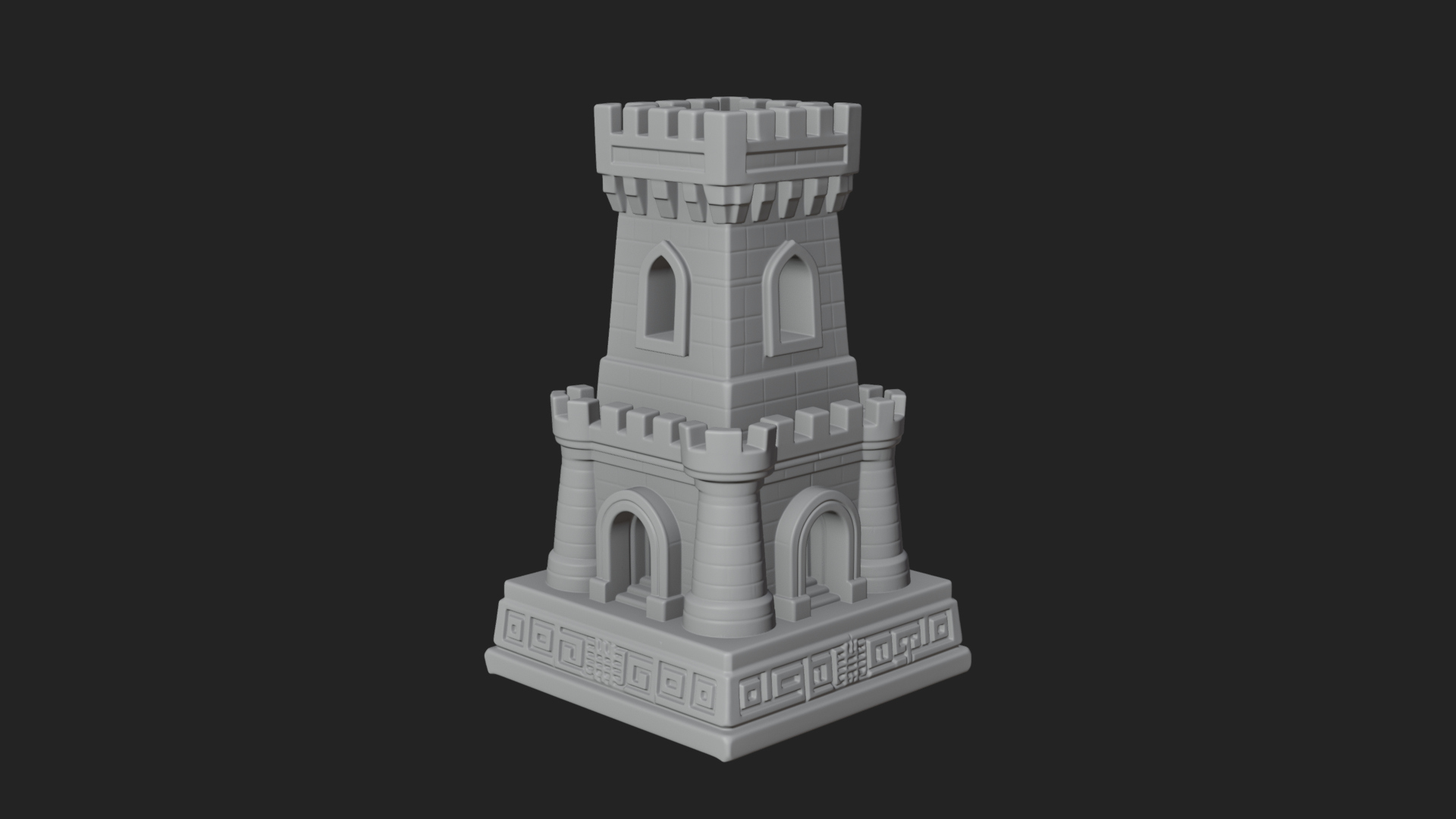Castle Rook Chess Tower Design 5 3D Print Model 3D Model