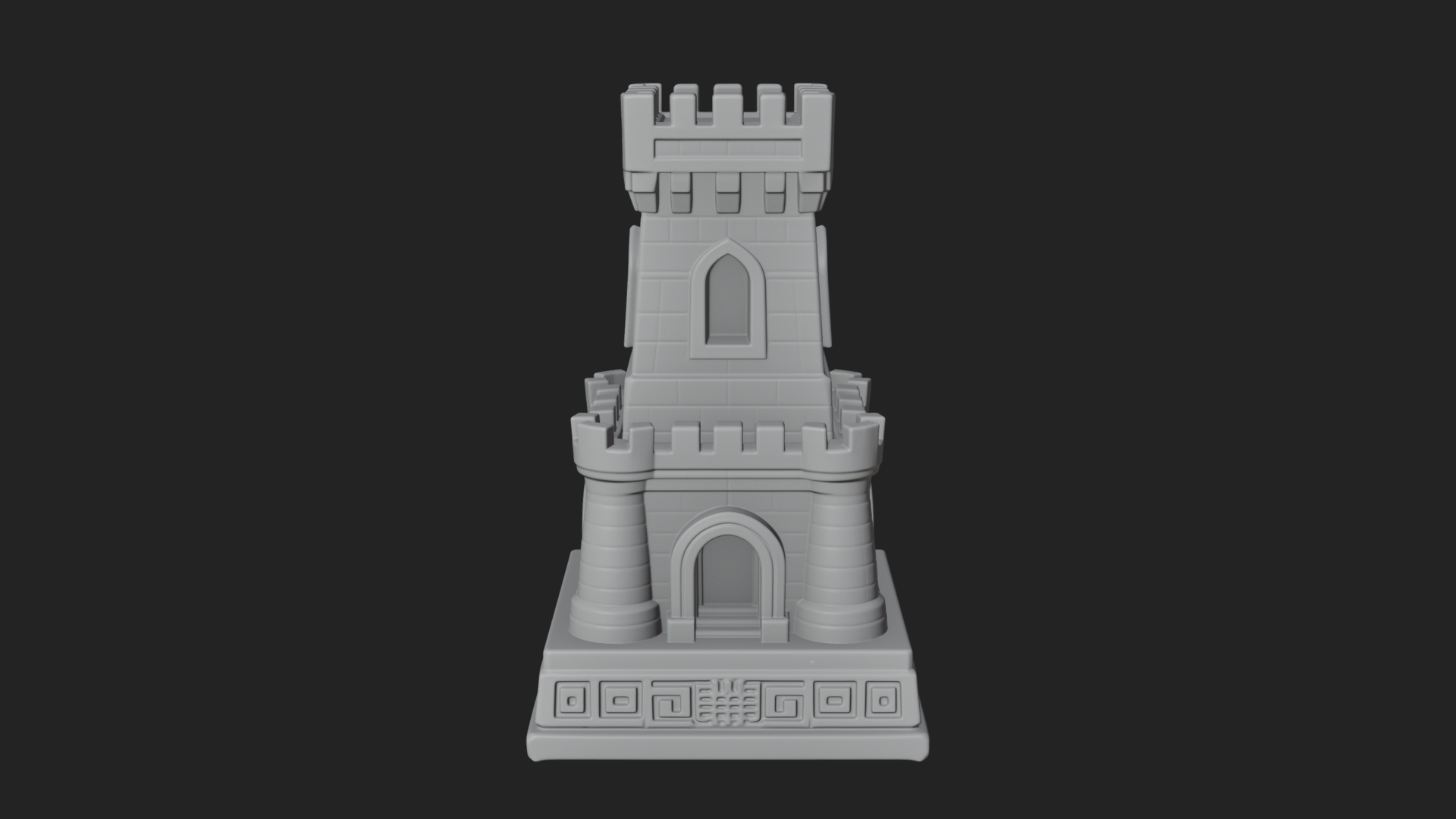 Castle Rook Chess Tower Design 5 3D Print Model 3D Model