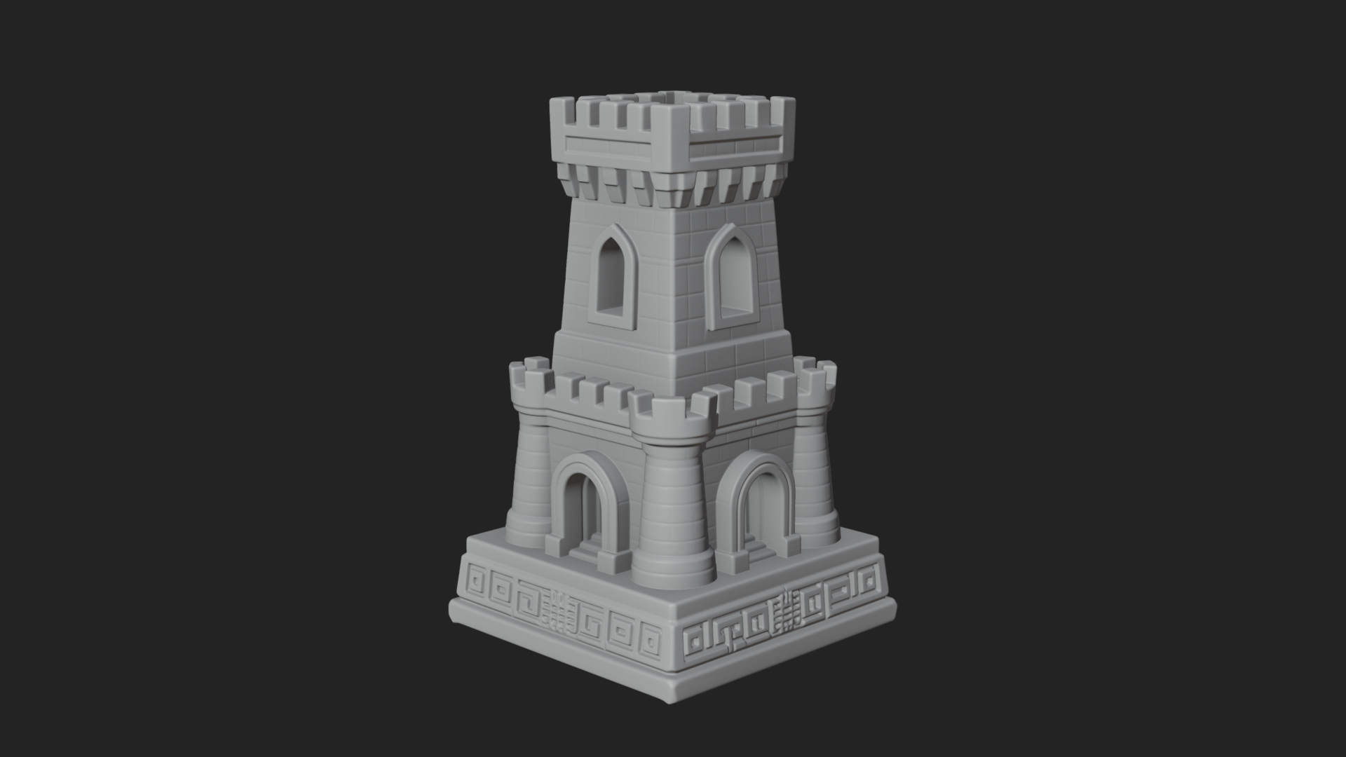 Castle Rook Chess Tower Design 5 3D Print Model 3D Model