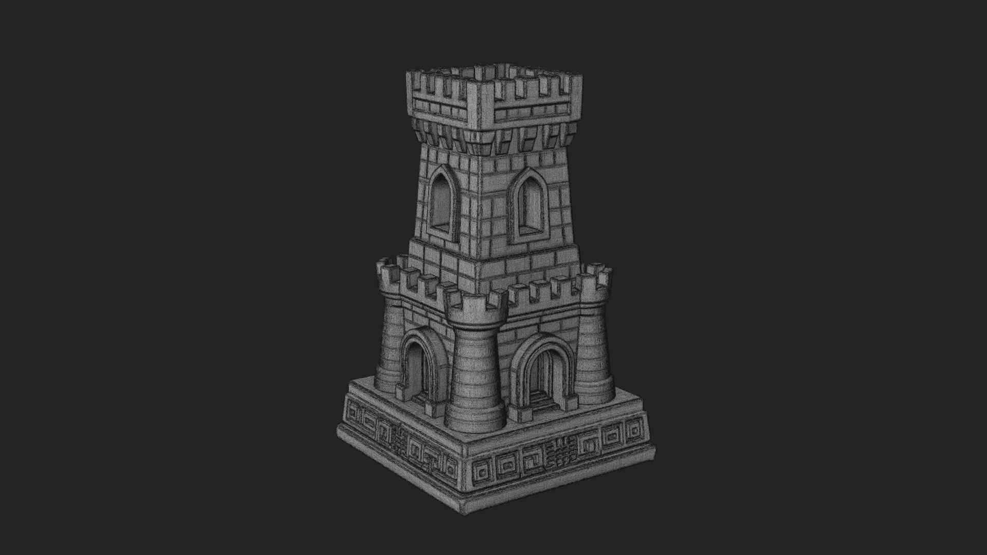 Castle Rook Chess Tower Design 5 3D Print Model 3D Model