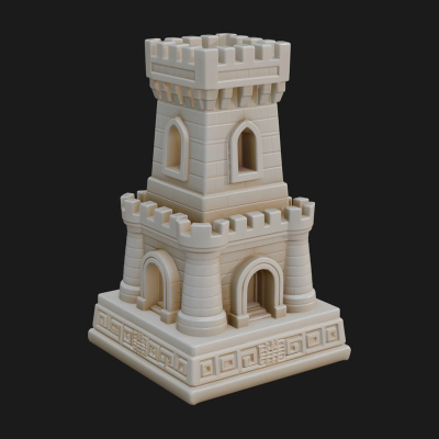 Castle Rook Chess Tower Design 5 3D Print Model