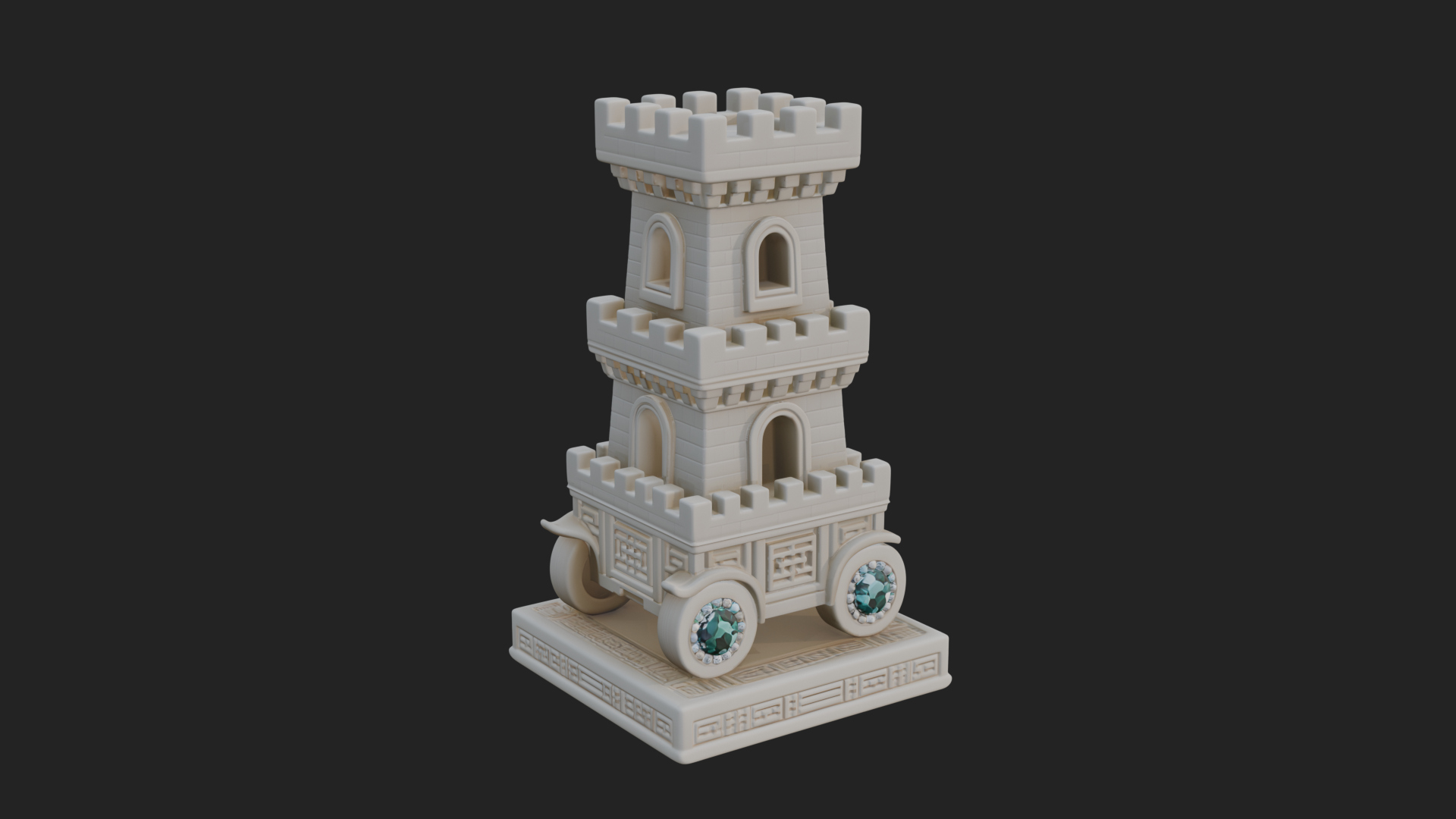 Castle Rook Chess Tower Design 6 3D Print Model 3D Model