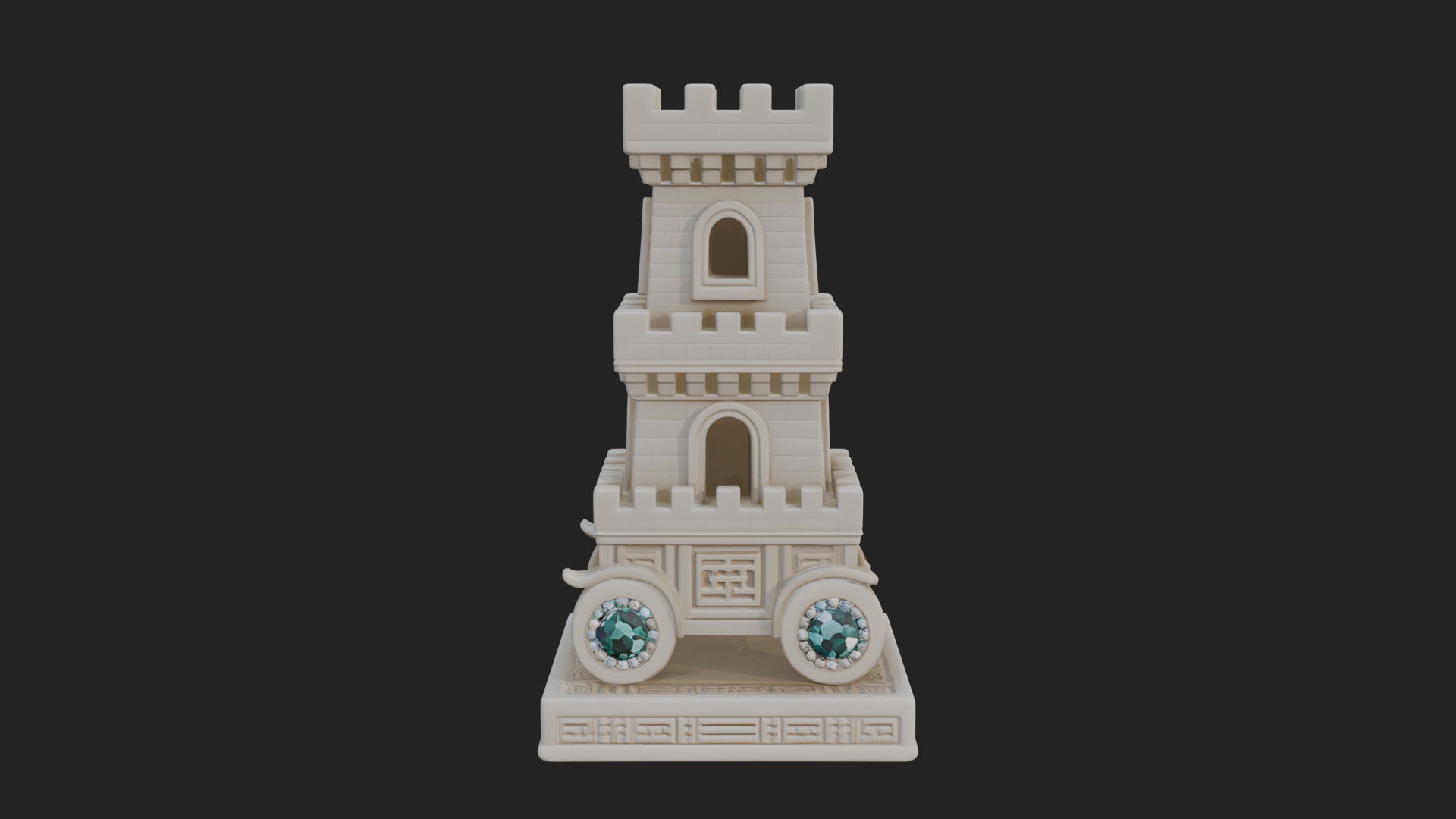 Castle Rook Chess Tower Design 6 3D Print Model 3D Model