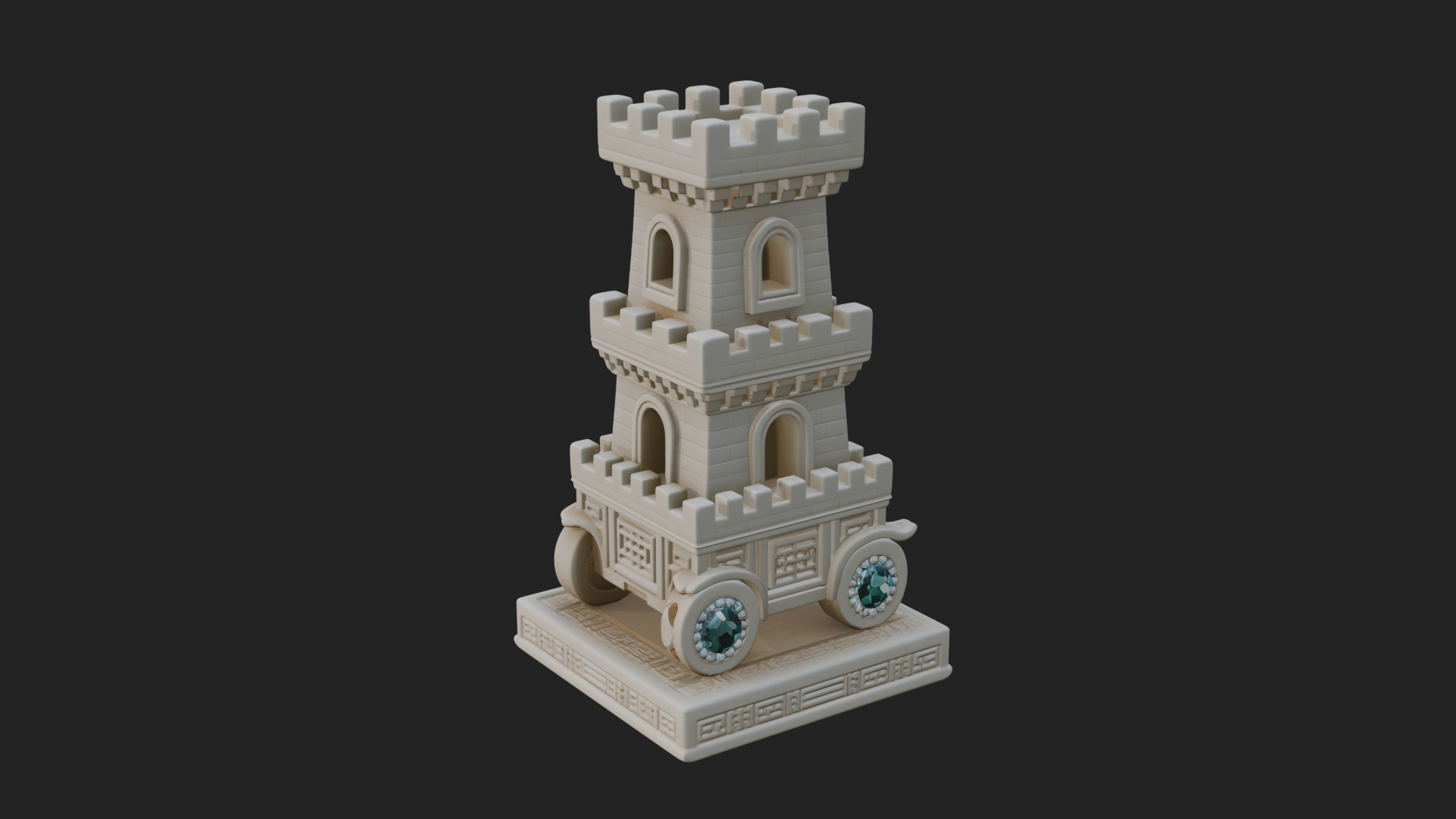 Castle Rook Chess Tower Design 6 3D Print Model 3D Model