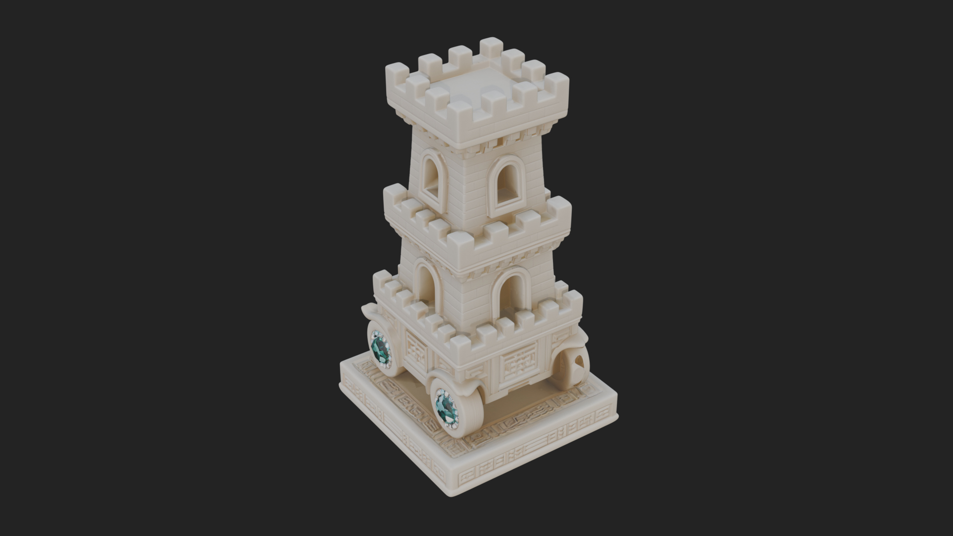 Castle Rook Chess Tower Design 6 3D Print Model 3D Model