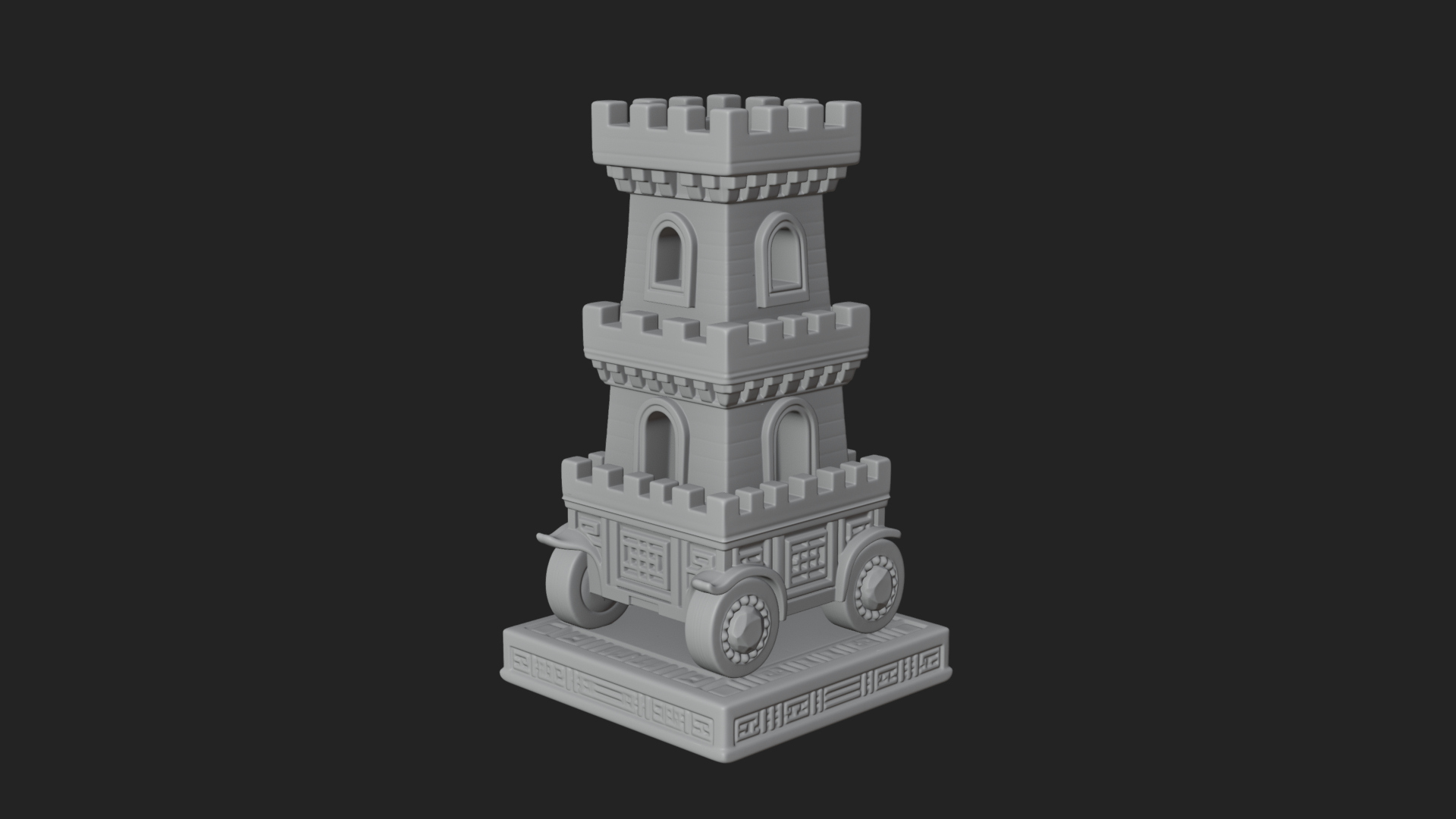 Castle Rook Chess Tower Design 6 3D Print Model 3D Model