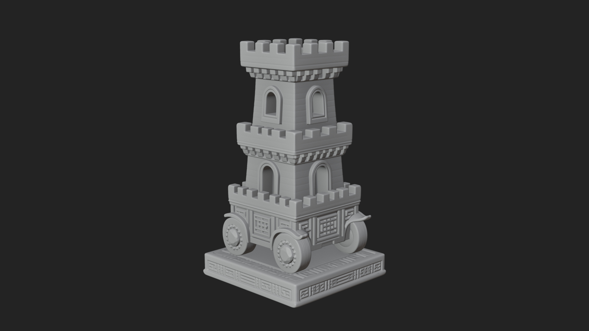 Castle Rook Chess Tower Design 6 3D Print Model 3D Model