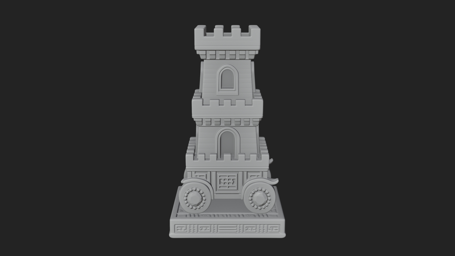 Castle Rook Chess Tower Design 6 3D Print Model 3D Model