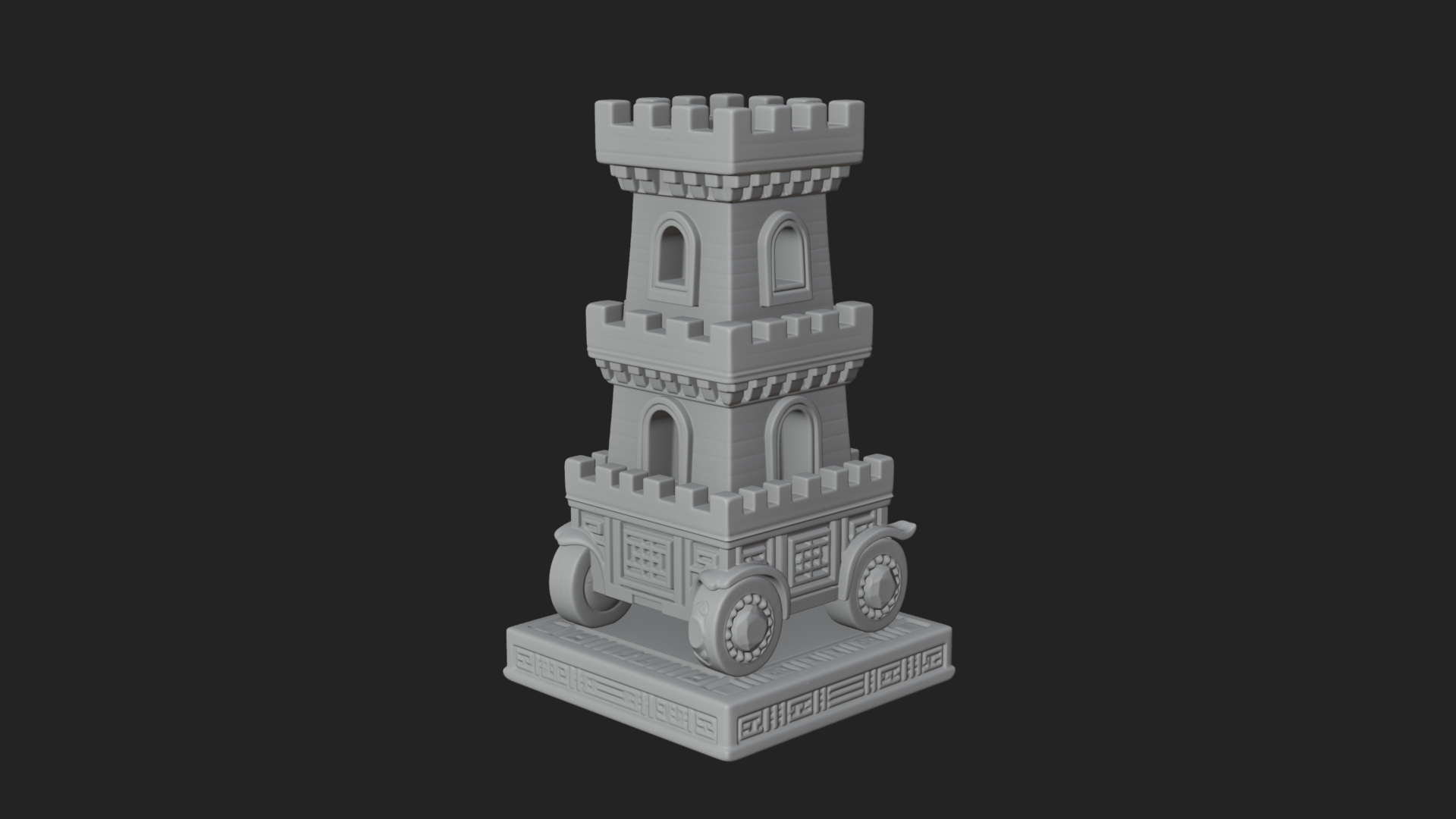 Castle Rook Chess Tower Design 6 3D Print Model 3D Model