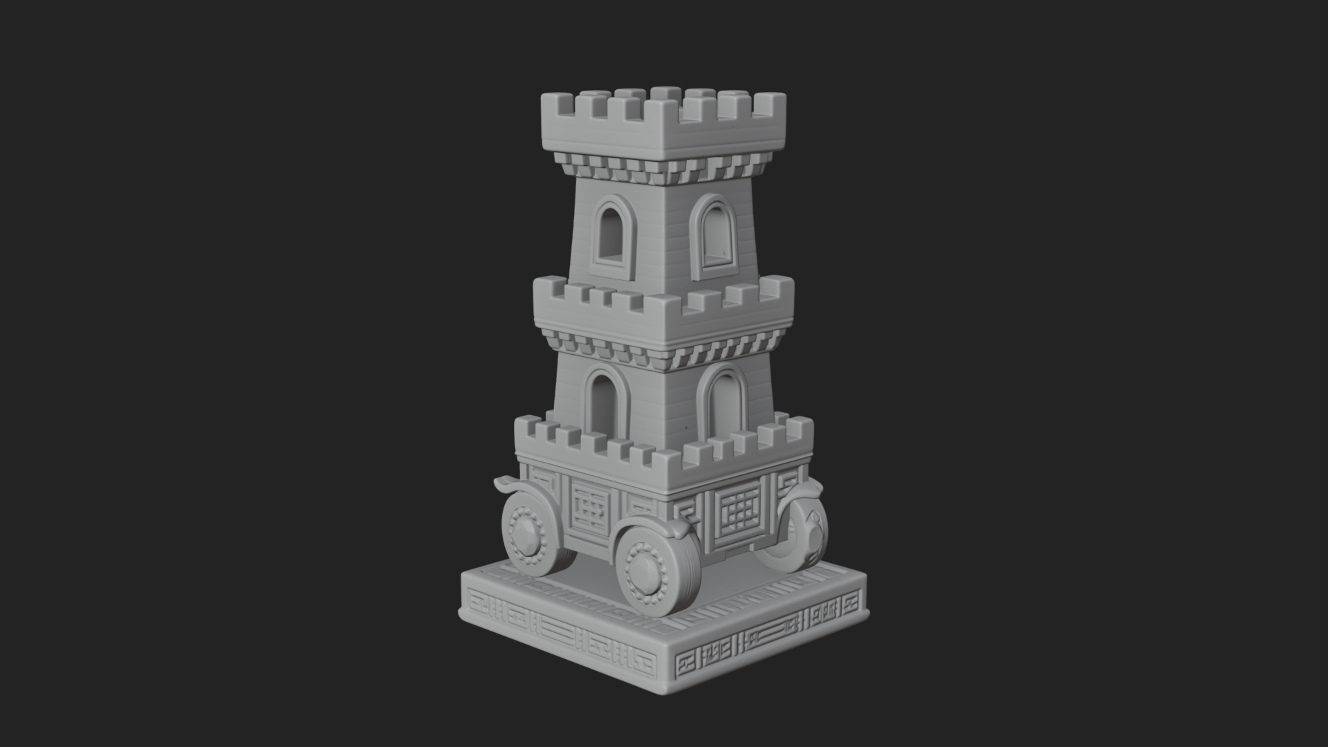 Castle Rook Chess Tower Design 6 3D Print Model 3D Model