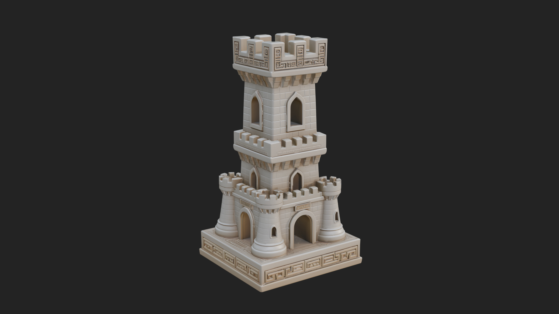 Castle Rook Chess Tower Design 7 3D Print Model 3D Model