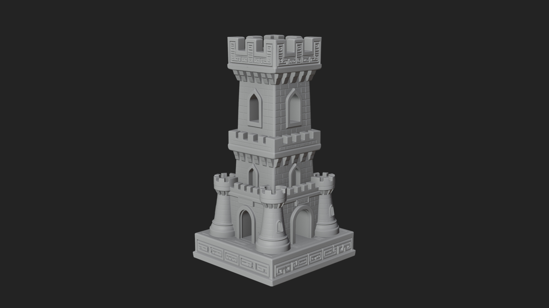 Castle Rook Chess Tower Design 7 3D Print Model 3D Model
