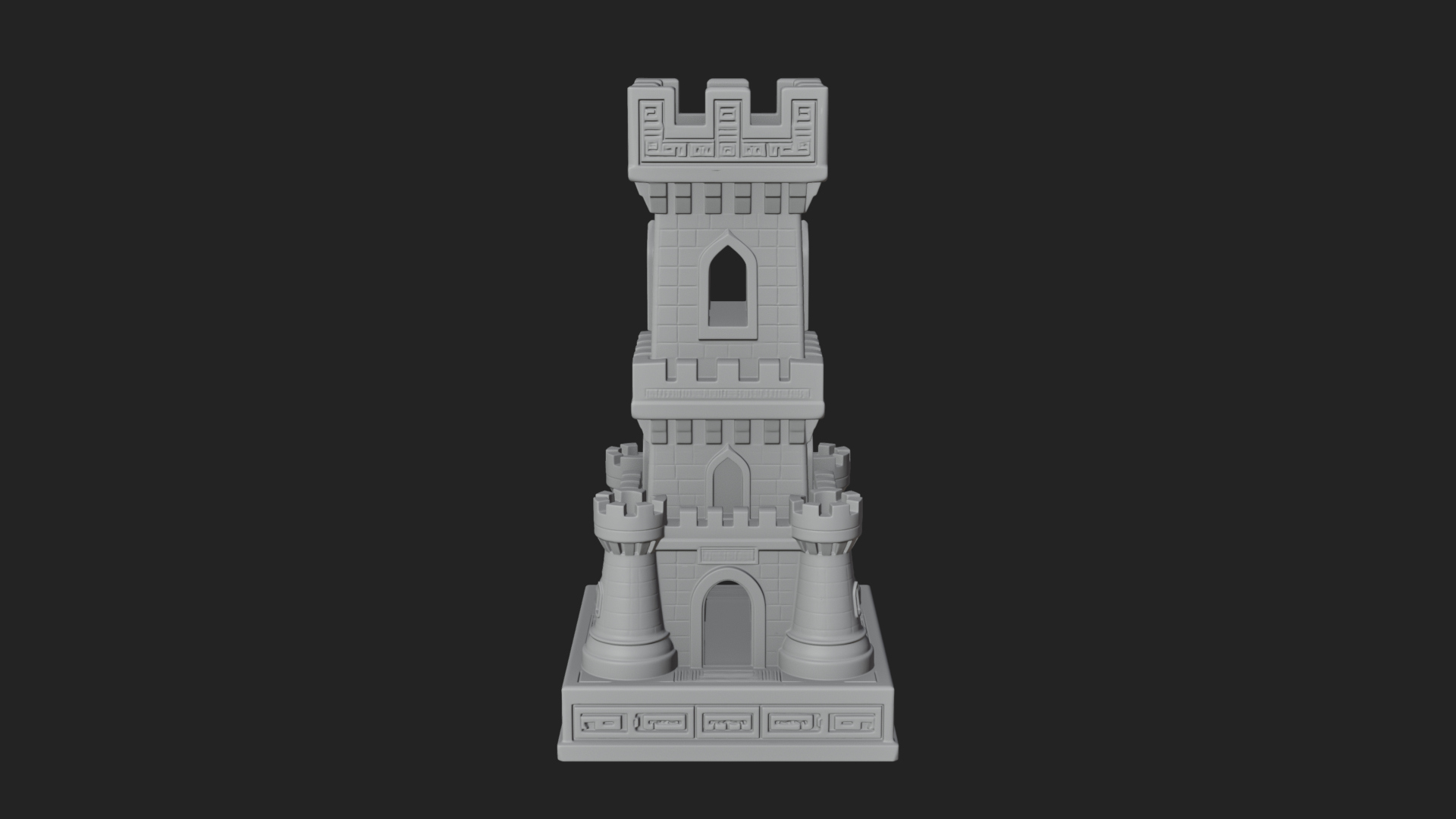 Castle Rook Chess Tower Design 7 3D Print Model 3D Model