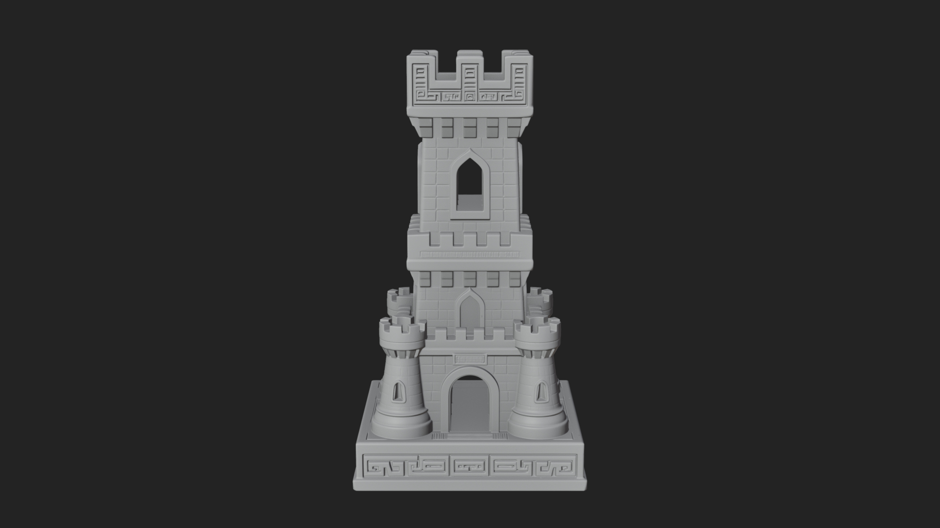 Castle Rook Chess Tower Design 7 3D Print Model 3D Model