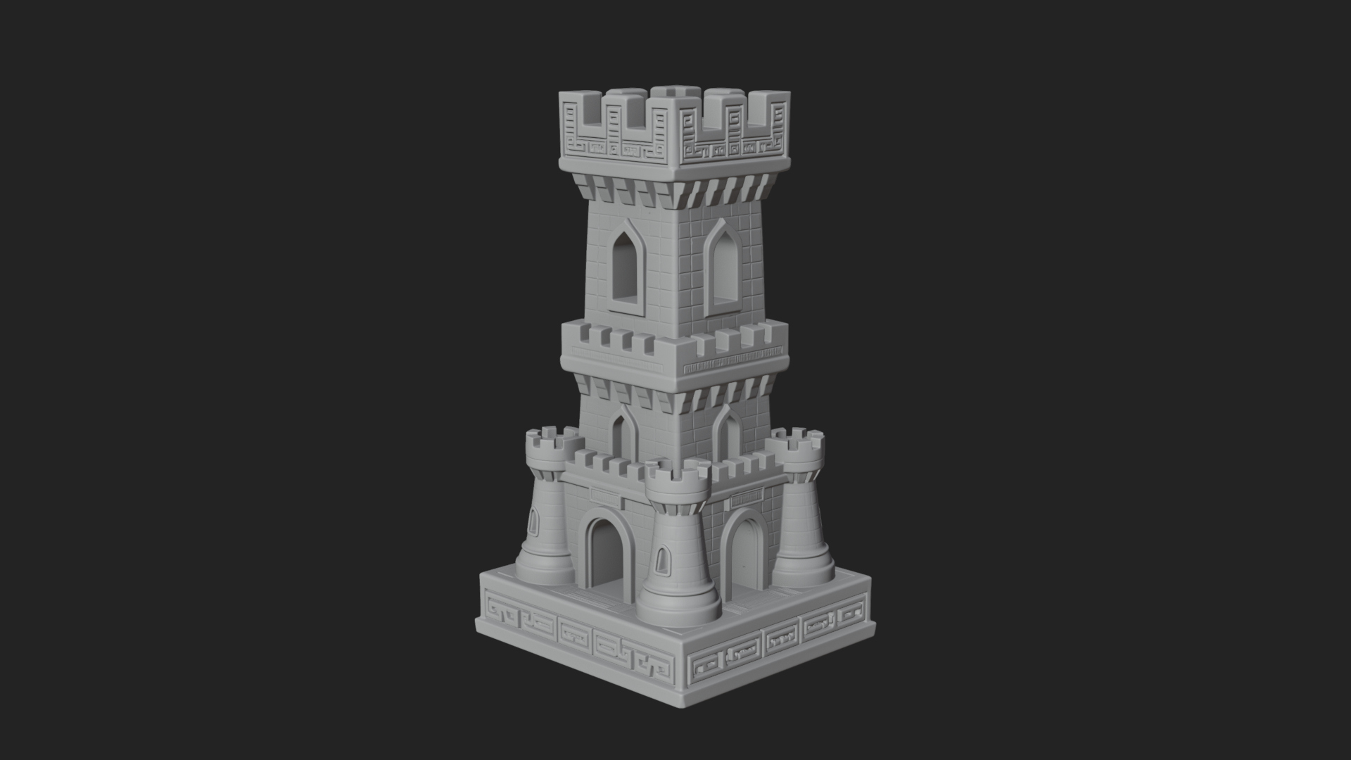 Castle Rook Chess Tower Design 7 3D Print Model 3D Model