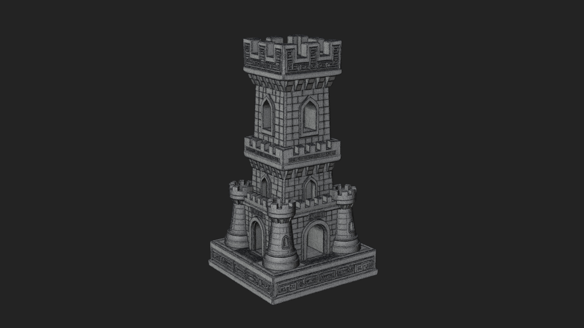 Castle Rook Chess Tower Design 7 3D Print Model 3D Model