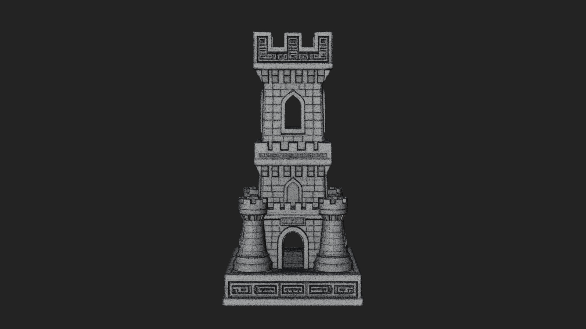 Castle Rook Chess Tower Design 7 3D Print Model 3D Model