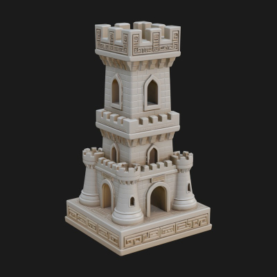 Castle Rook Chess Tower Design 7 3D Print Model