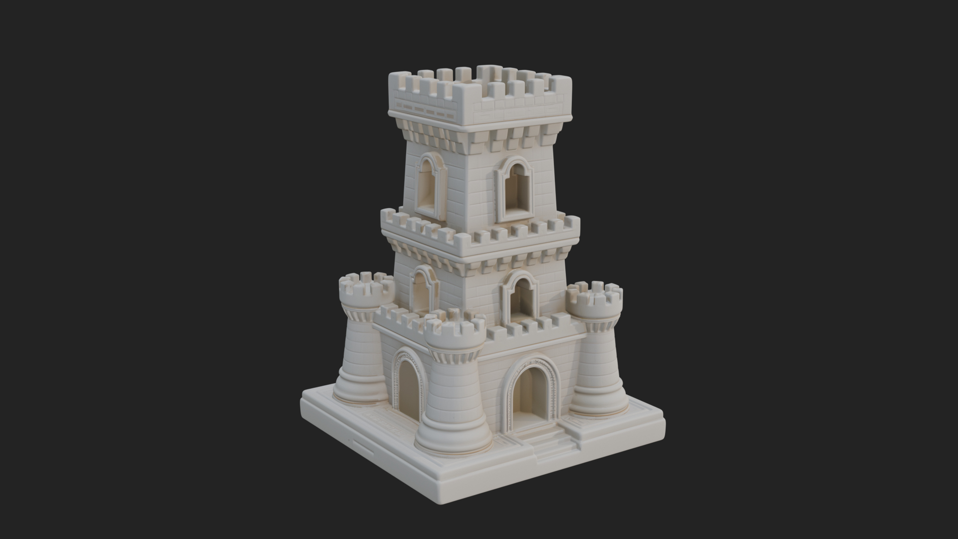 Castle Rook Chess Tower Design 8 3D Print Model 3D Model