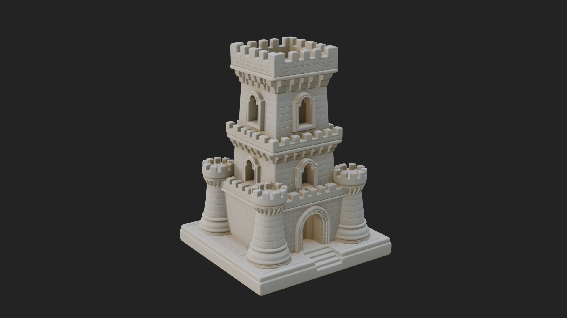 Castle Rook Chess Tower Design 8 3D Print Model 3D Model