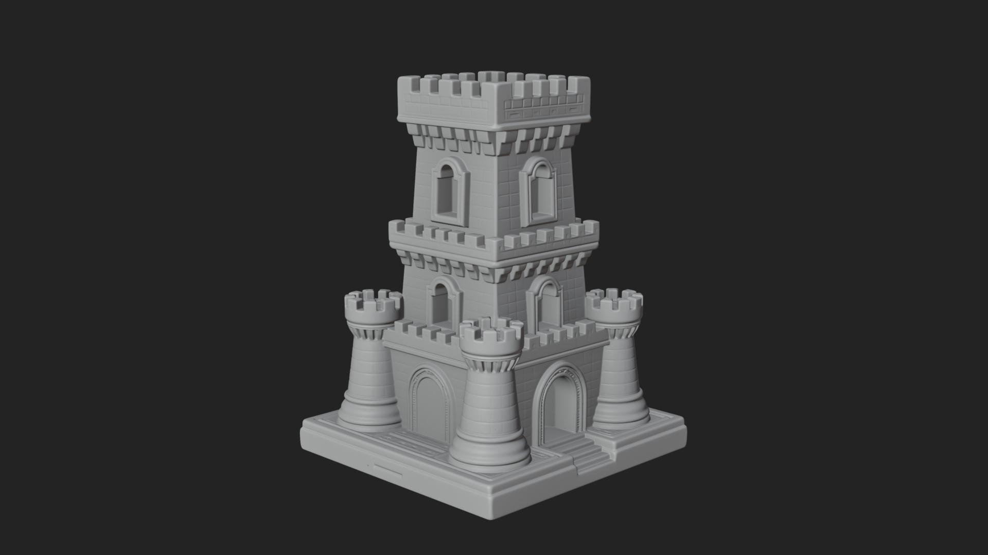 Castle Rook Chess Tower Design 8 3D Print Model 3D Model