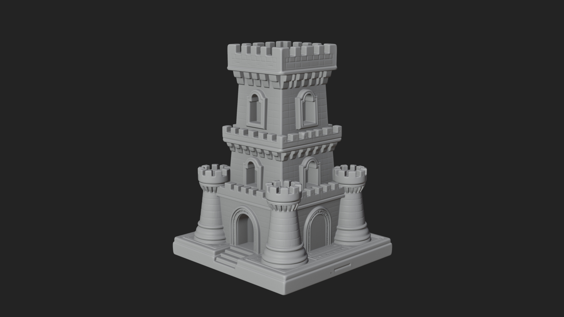 Castle Rook Chess Tower Design 8 3D Print Model 3D Model