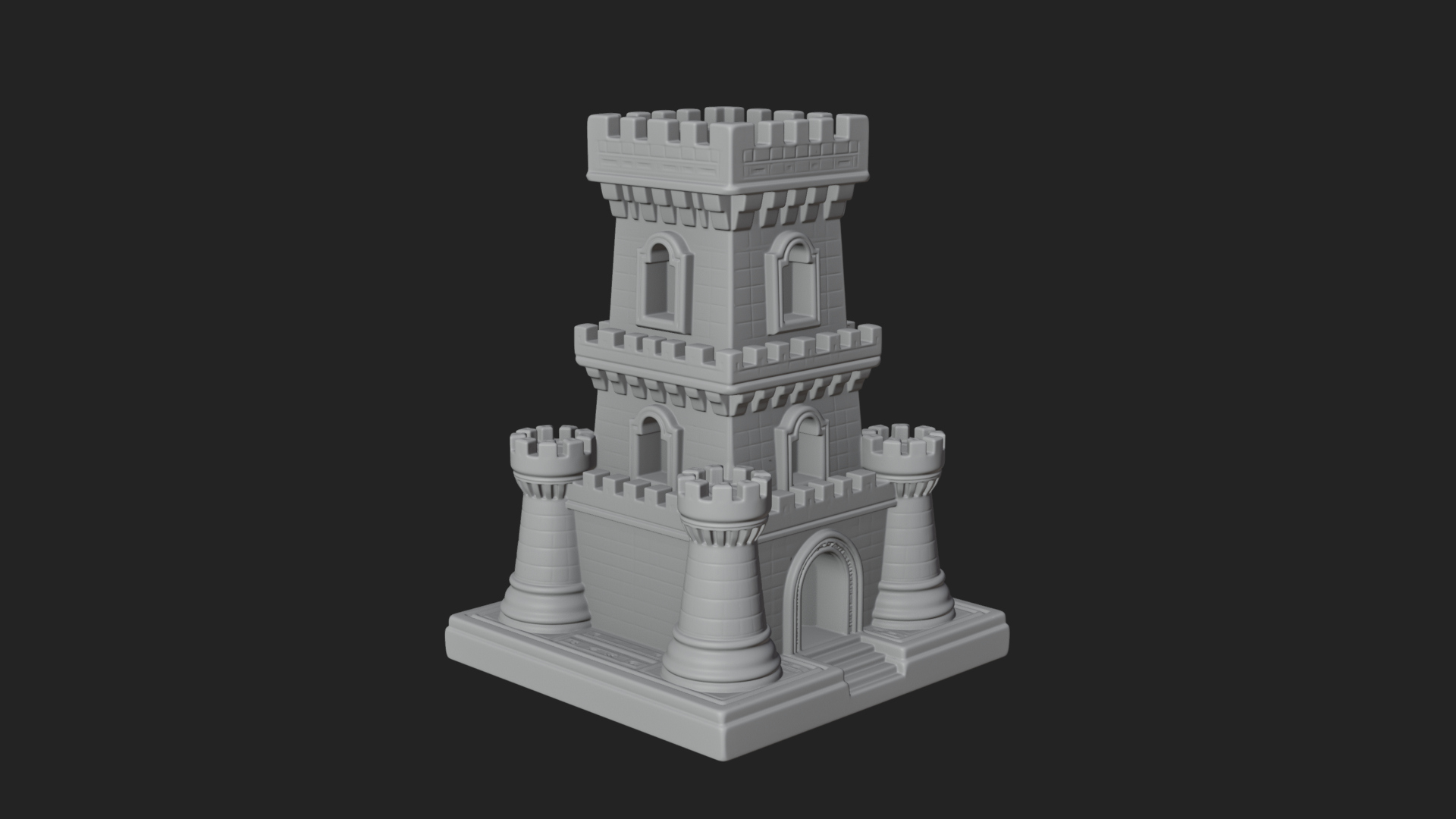 Castle Rook Chess Tower Design 8 3D Print Model 3D Model