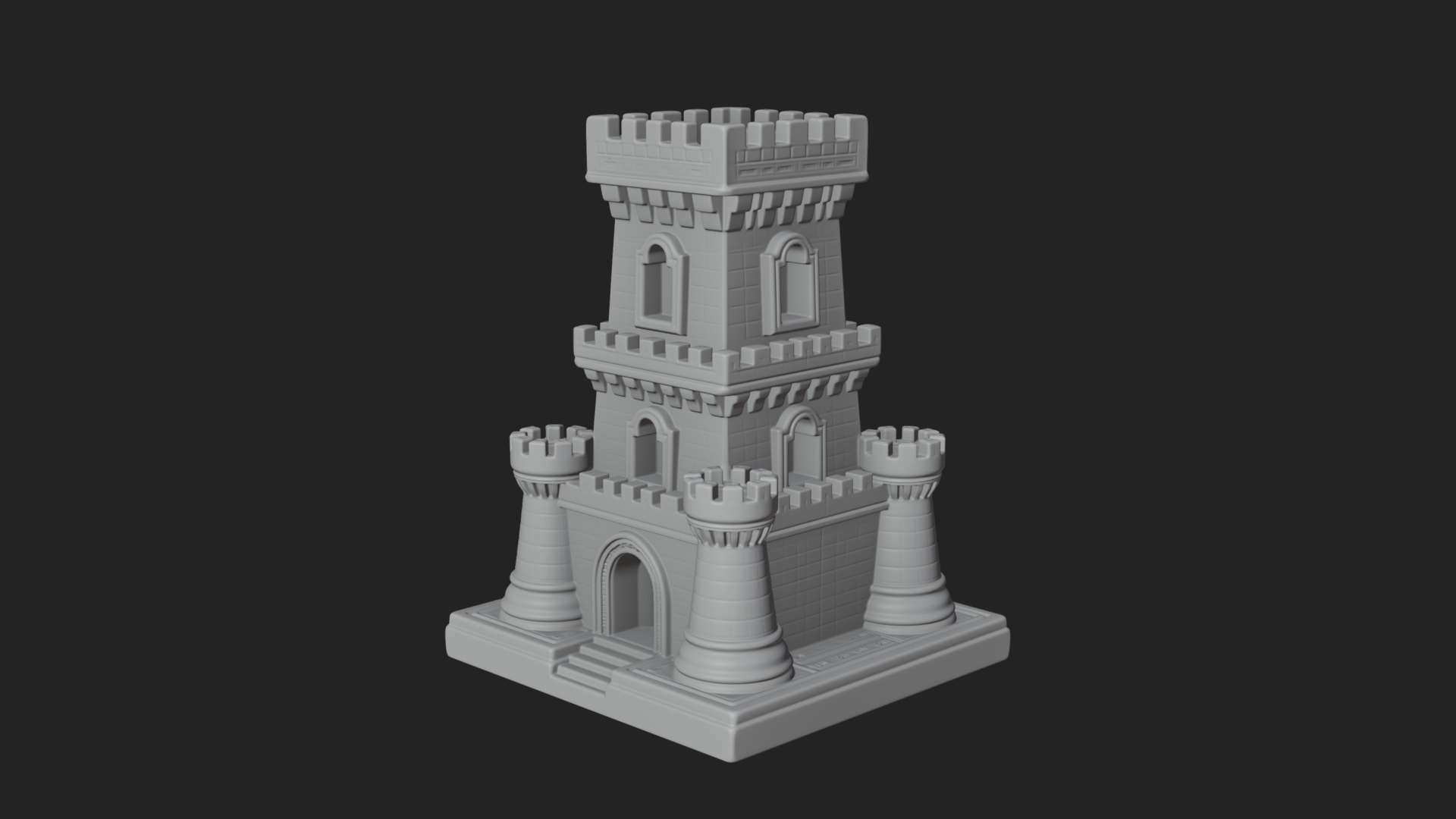 Castle Rook Chess Tower Design 8 3D Print Model 3D Model