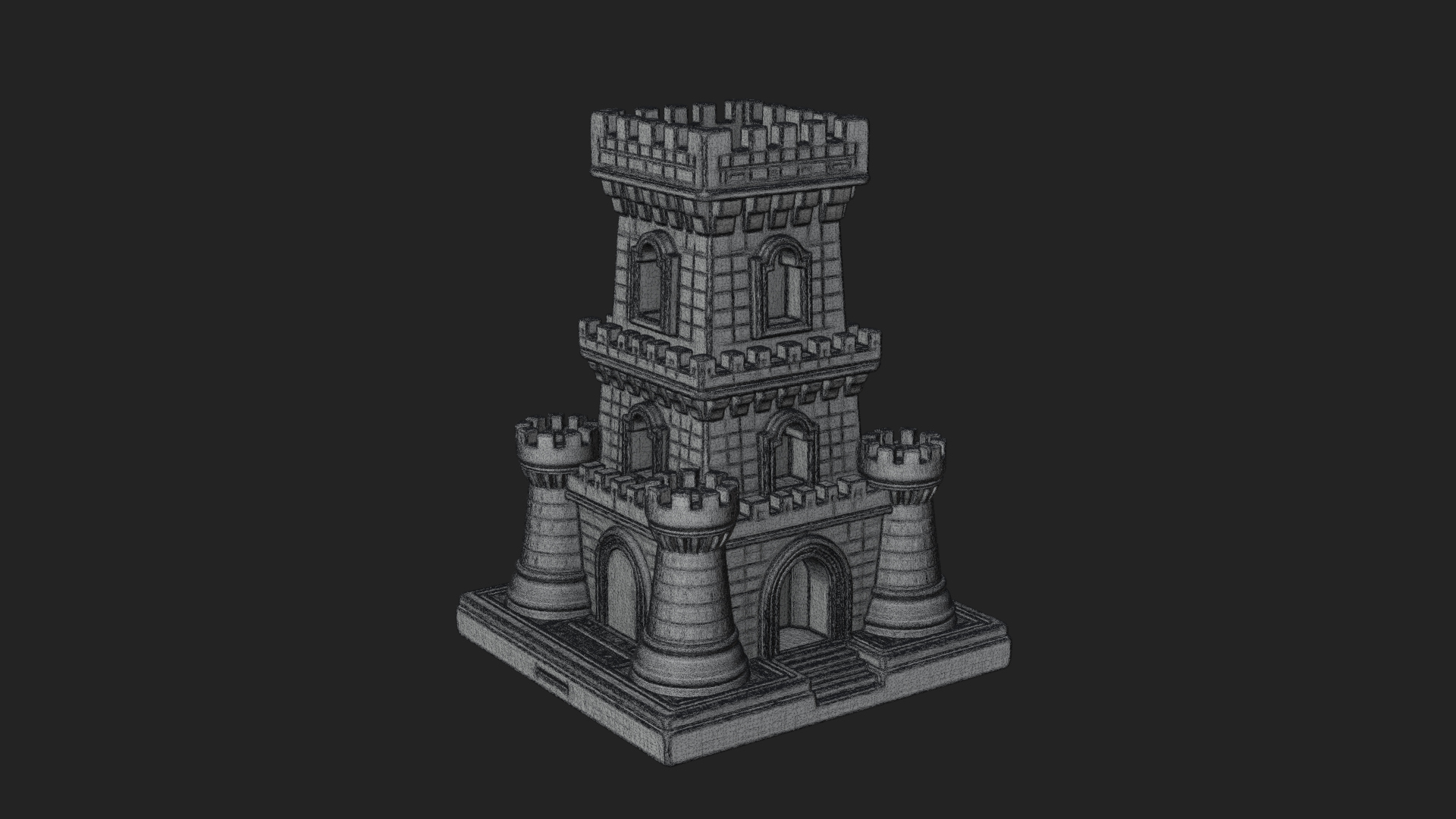 Castle Rook Chess Tower Design 8 3D Print Model 3D Model