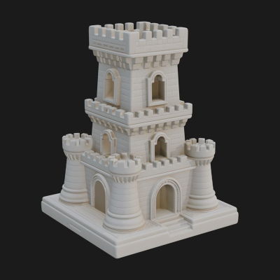 Castle Rook Chess Tower Design 8 3D Print Model