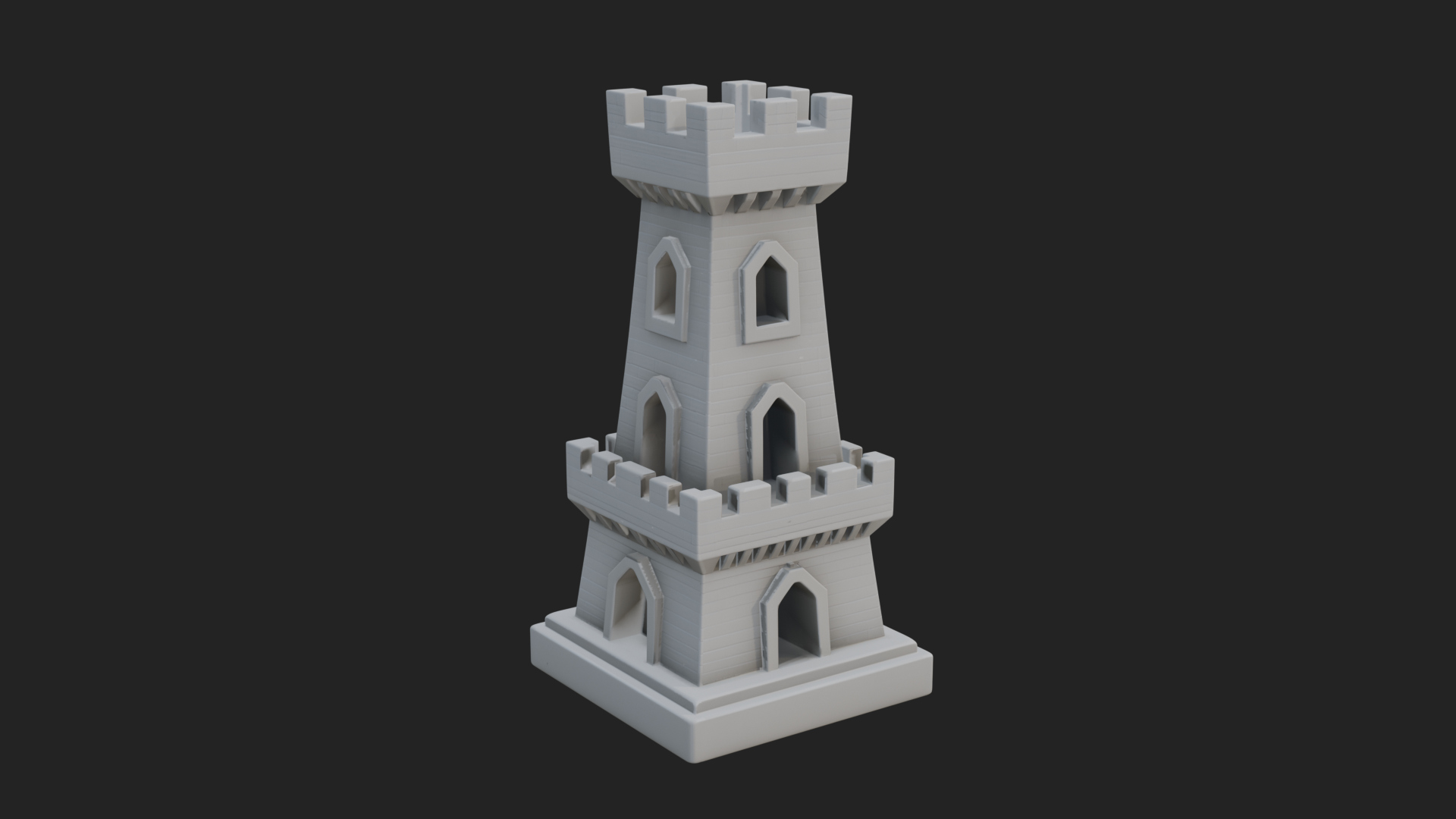 Castle Rook Chess Tower Design 9 3D Print Model 3D Model