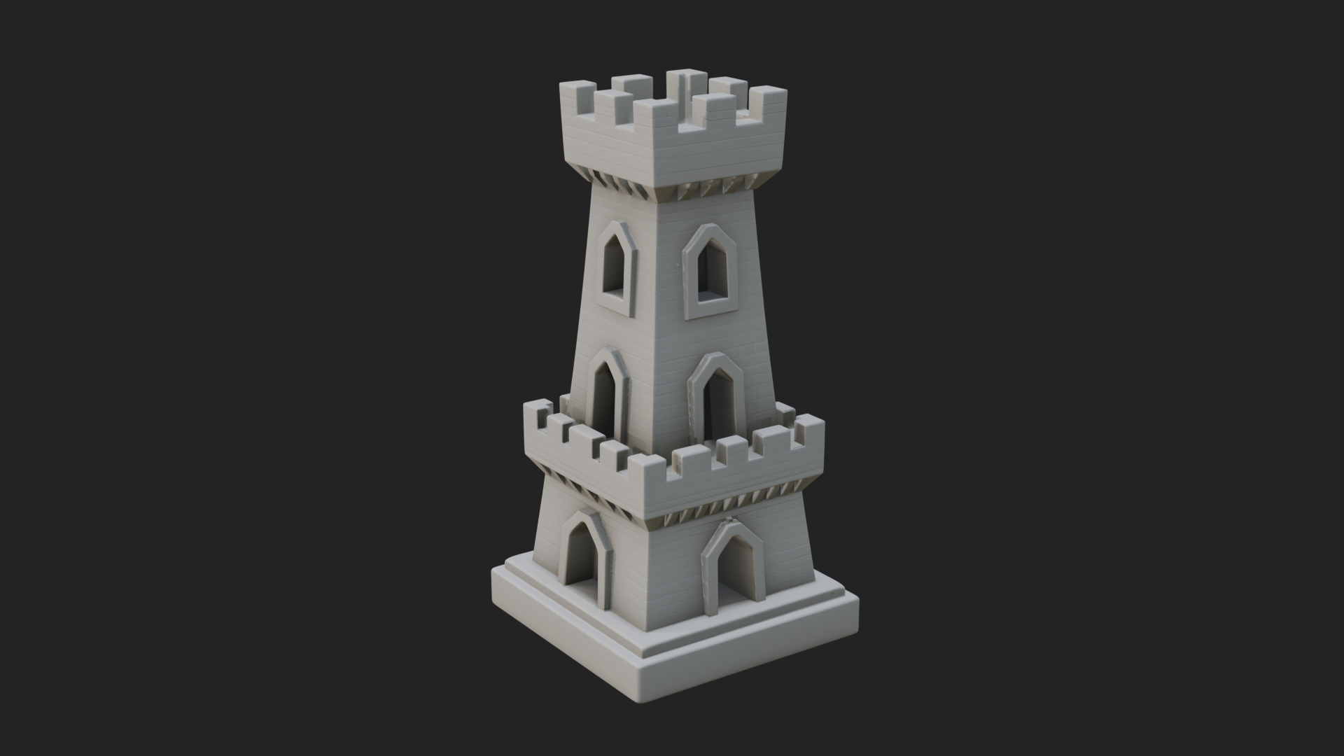 Castle Rook Chess Tower Design 9 3D Print Model 3D Model